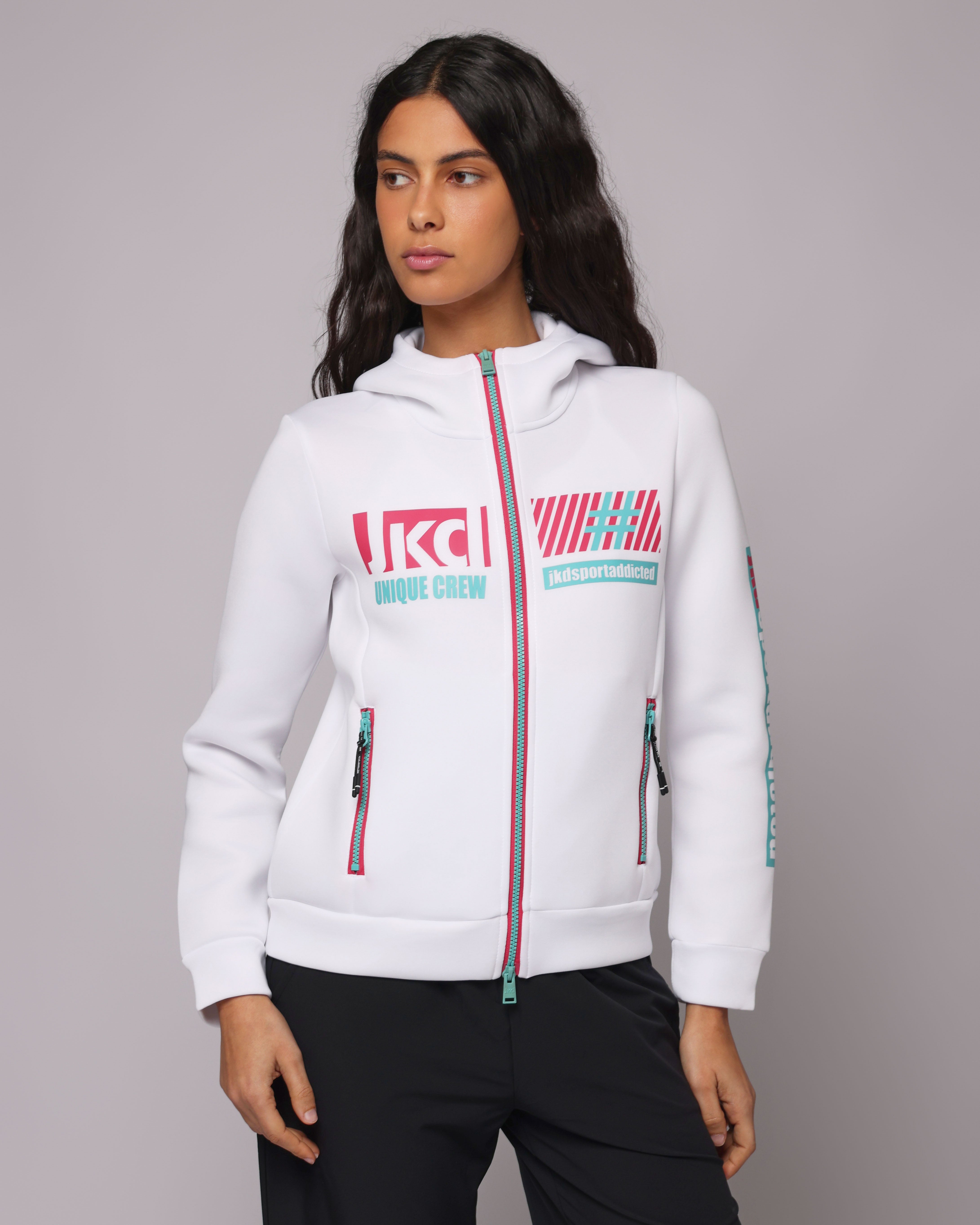 FELPA FULL ZIP CAPPUCCIO SIDERALIS PLUME