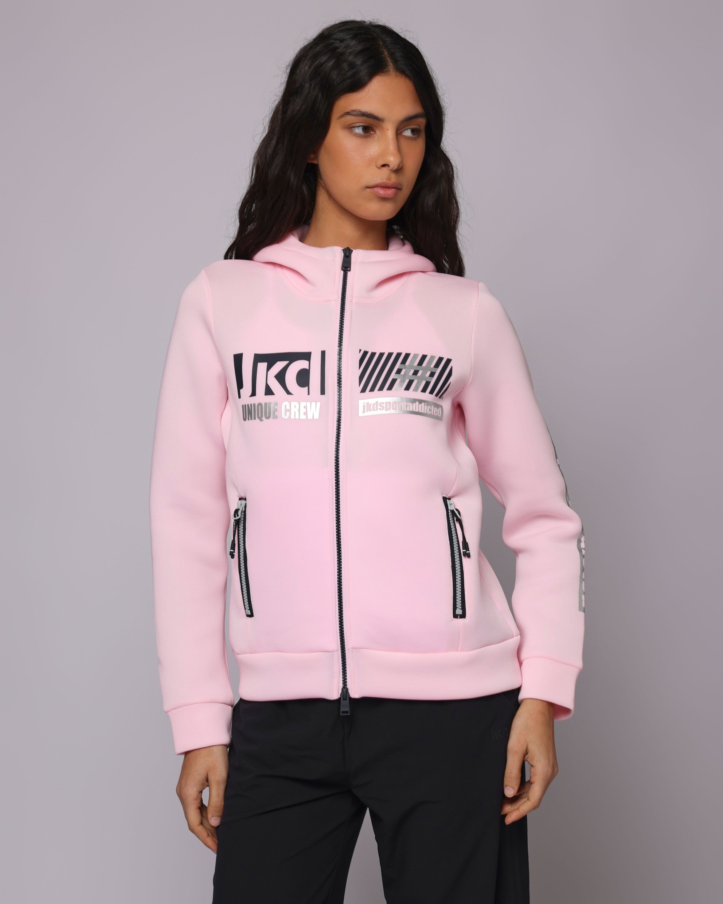 FELPA FULL ZIP CAPPUCCIO SIDERALIS PLUME